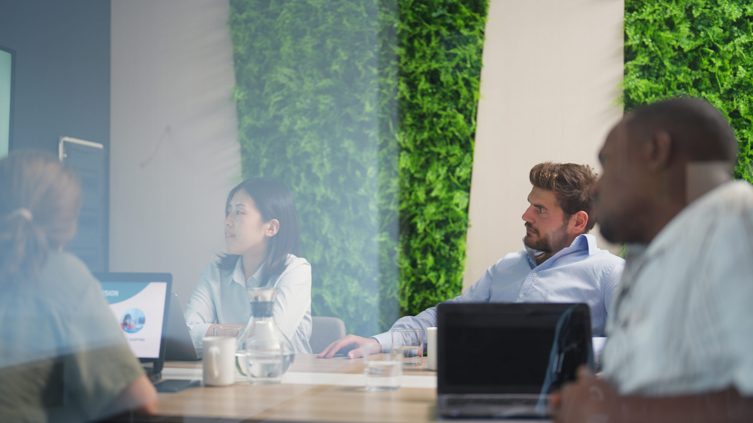 board meeting of a business managing their Economic, Social and Corporate Governance (ESG) responsibilities